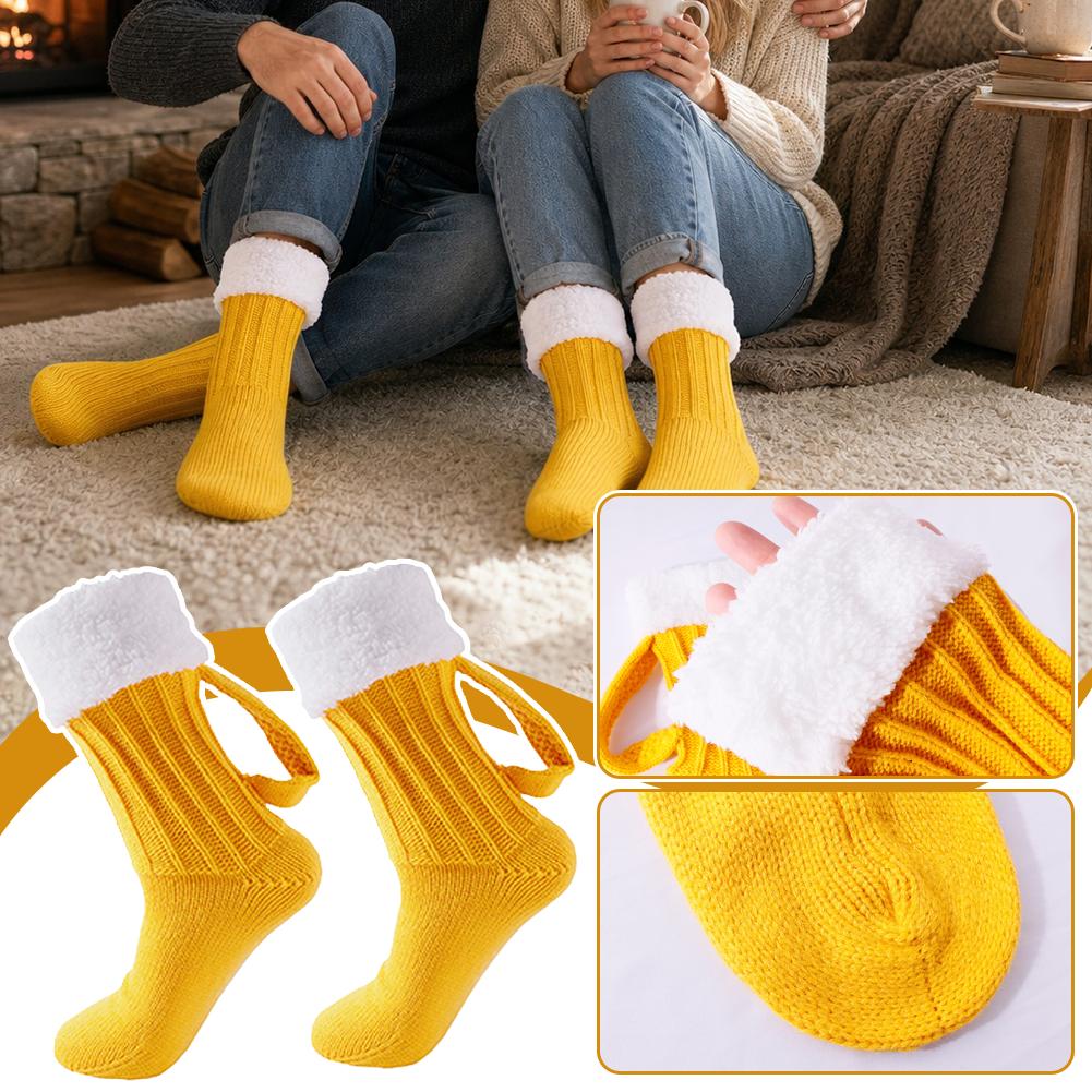 Beer & Wine Downtown - 3D Beer Mug Pattern Knitted Socks