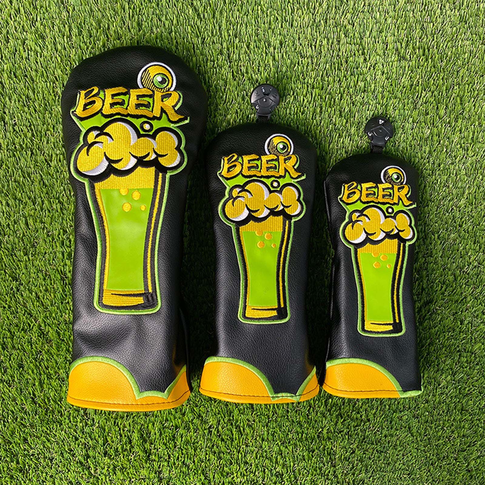 Beer & Wine Downtown - Beer Embroidery PU Leather Golf Club