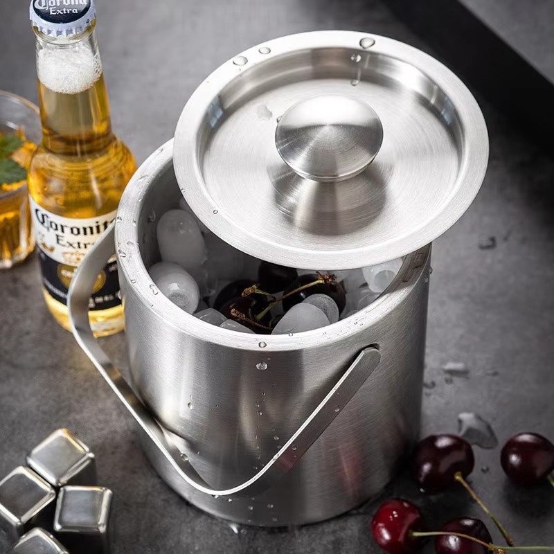Wine Beer Champagne - 1Pcs Double-Wall Stainless Steel Ice Buckets