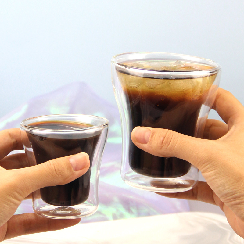 100/200/250ml Double Wall Glas - Wine Beer Coffee Drink ulasan dan harga