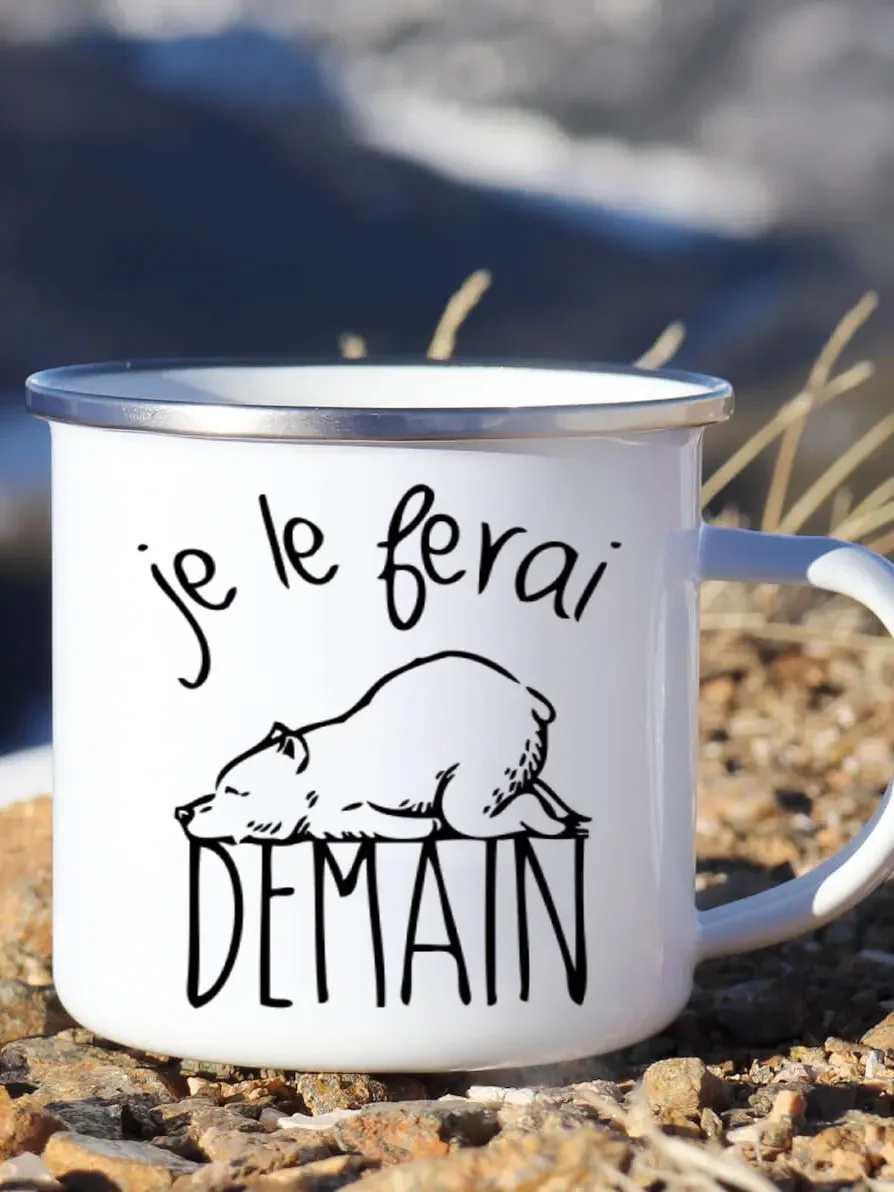 Cute Enamel Coffee Mug French  - Wine Beer Coffee Drink ulasan dan harga