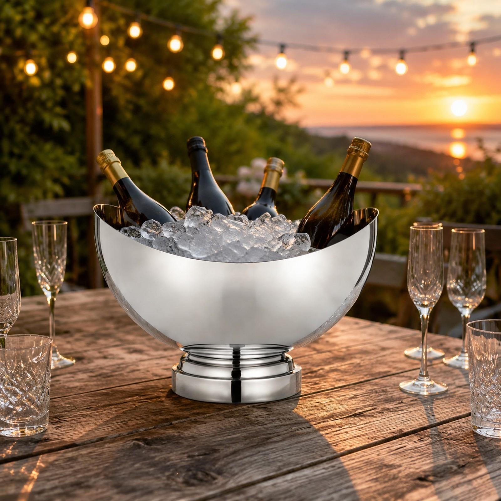 Premium Steel Champagne Bucket - Wine Beer Champagne ulasan dan harga