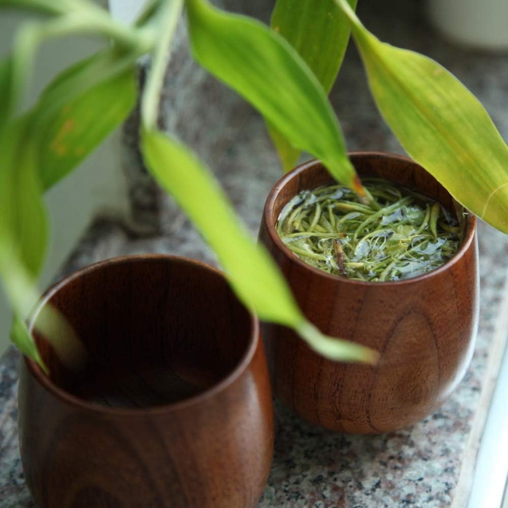 Wooden Tea Cups Top Grade Natu - Wine Beer Coffee Drink ulasan dan harga