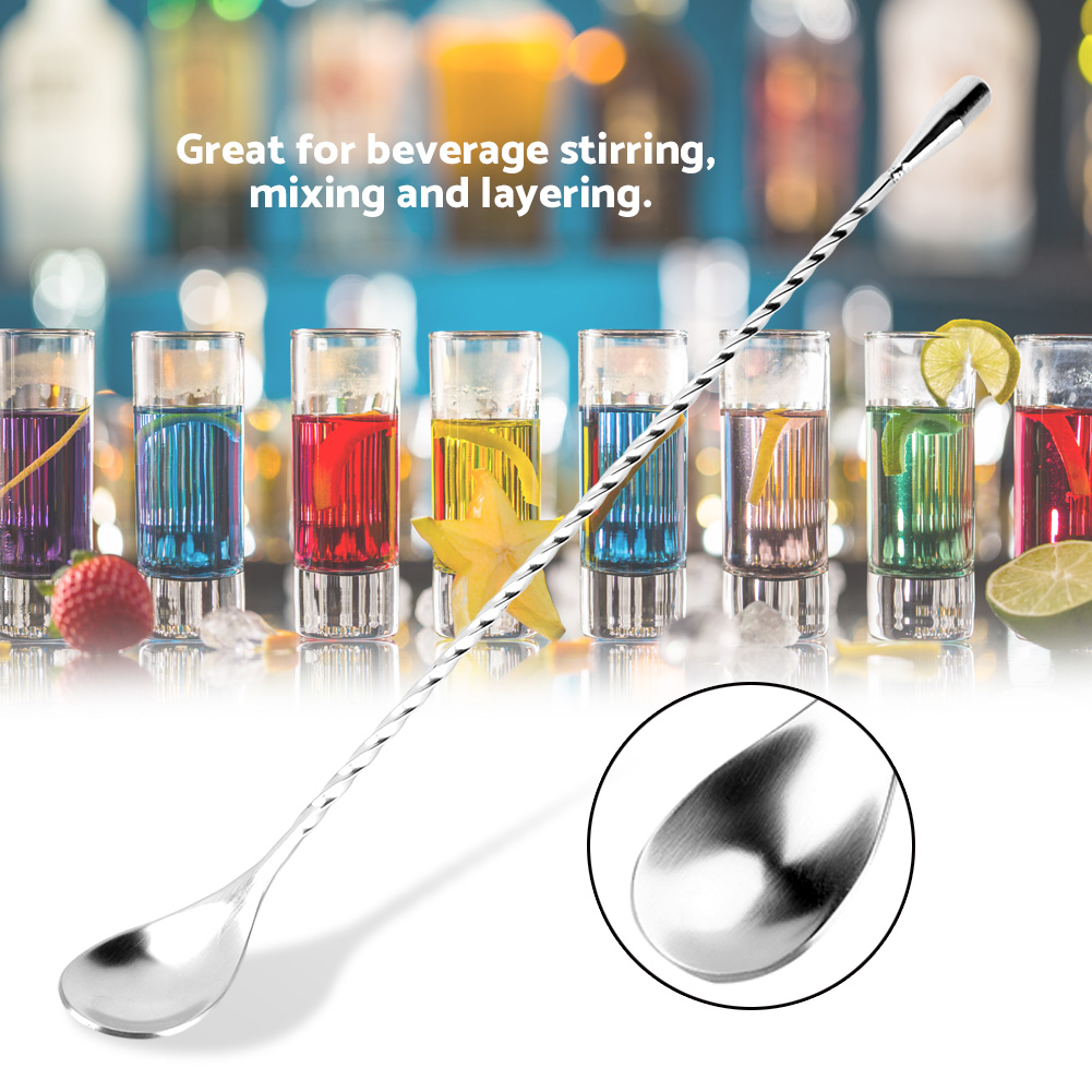 Stainless Steel Bar Wine Cockt - Bar Spoon Twisted ulasan dan harga