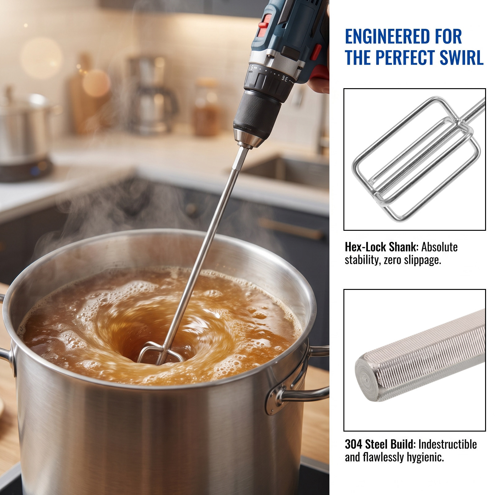 Stainless Steel Mixing Rod Hex - Wine Beer Mix ulasan dan harga